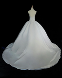 Sweetheart Neck Ball Gown Sleeveless Long Wedding Dresses, Beaded White Bridal Gowns HZ1024