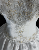 Sweetheart Neck Ball Gown Sleeveless Long Wedding Dresses, Beaded White Bridal Gowns HZ1024