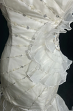 Sweetheart Mermaid Sleeveless Long Wedding Dresses Beaded White Bridal Gowns HZ1024