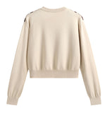 retro diamond long-sleeved short sweater HZ1024