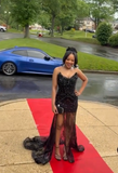 Strapless Sheath Short Prom Dresses Tulle Beading Black Homecoming Dresses HZ1024