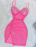 Spaghetti Straps Tight Short Prom Dresses Chiffon Pink Homecoming Dresses HZ1024
