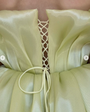 Strapless A-Line Short Prom Dresses Satin Yellow Homecoming Dresses HZ1024