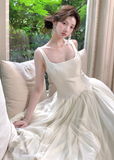 Suqare Neck A-Line Formal Dresses White Birthday Dresses HZ1024