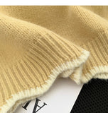 style puppy embroidery round neck contrast color sweater HZ1024