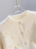 French Chanel Style Bow Round Neck Knitted Cardigan HZ1024