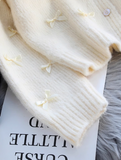 French Chanel Style Bow Round Neck Knitted Cardigan HZ1024