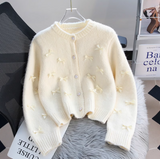 French Chanel Style Bow Round Neck Knitted Cardigan HZ1024