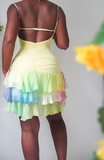 Sheath Homecoming Dresses Spaghetti Straps Birthday Dresses Yellow Party Dresses HZ1024