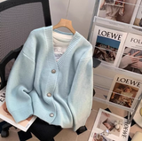 style gentle V-neck loose outer wear knitted cardigan HZ1024