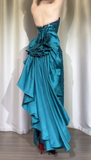 Sheath Jade Formal Dresses Strapless Long Prom Dresses Sequined Backless Evening Gowns HZ1024