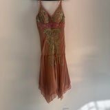 Spaghetti Strap Sheath Short Prom Dresses Chiffon Applique Homecoming Dresses Dusty Pink Formal Dresses HZ1024