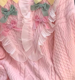 pink baby collar bow round neck pullover sweater HZ1024