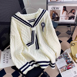 style navy collar sweet sweater HZ1024