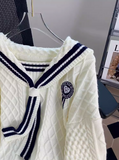 style navy collar sweet sweater HZ1024