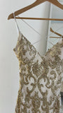 Spaghetti Strap Sheath Short Prom Dresses Sequined Backless Birthday Dresses Gold Sleeveless Homecoming Dresses HZ1024