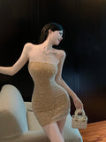 diamond sequined sexy suspender hip skirt HZ1024
