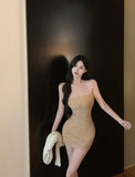 diamond sequined sexy suspender hip skirt HZ1024