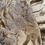 Halter Gold Formal Dresses Satin Applique Prom Dresses Elegant Sheath Evening Gowns HZ1024