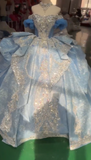 Ball Gown Off-the-Shoulder Tulle Long Prom Dresses Appliqu¨¦ Beading Blue Quinceanera Dresses Sweet 16 Dresses HZ1024