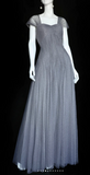 Sweetheart Neck Sheath Long Prom Dresses Tulle Dark Gray Evening Gowns HZ1024