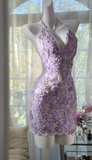Halter Sheath Short Prom Dresses Embroidered Applique Homecoming Dresses Pink Birthday Dresses HZ1024