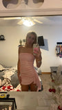 Strapless Tight Short Prom Dresses Pink Birthday Dresses Sequins Sparkly Homecoming Dresses HZ1024