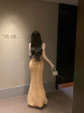 diamond sequin sexy suspender-covering long skirt HZ1024