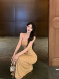 diamond sequin sexy suspender-covering long skirt HZ1024