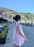 Spaghetti Strap Sheath Short Prom Dresses Pink Birthday Dresses Pleated Homecoming Dresses HZ1024