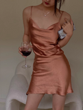 Spaghetti Strap Sheath Short Prom Dresses Satin Birthday Dresses Homecoming Dresses HZ1024