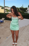 Sheath Short Prom Dresses Strapless Green Birthday Dresses Satin Sleeveless Homecoming Dresses HZ1024
