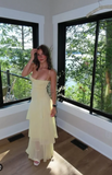 Sheath Long Prom Dresses, Chiffon Butter Yellow Formal Dresses, Spaghetti Straps Birtdhay Dresses HZ1024