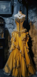 Sweetheart Sheath Long Prom Dresses Yellow Quinceanera Dresses HZ1024