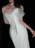 Strapless Mermaid Long Wedding Dresses Chiffon Backless White Bridal Gowns HZ1024