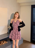 and hot girl style floral tassel halter dress HZ1024