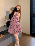 and hot girl style floral tassel halter dress HZ1024