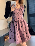 and hot girl style floral tassel halter dress HZ1024