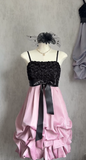 Spaghetti Strap Sheath Short Prom Dresses Satin Pink Homecoming Dresses HZ1024