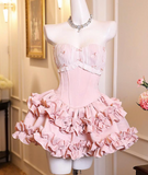 Strapless Ball Gown White Birthday Dresses Sexy Christmas Dress HZ1024
