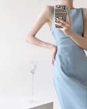 blue sleeveless short suspender skirt HZ1024