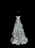 Sweetheart Neck Sheath Long Prom Dresses Vintage Taffeta Silver Gray Evening Dress Sweet 16 Dress HZ1024