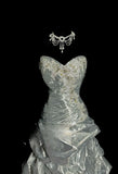 Sweetheart Neck Sheath Long Prom Dresses Vintage Taffeta Silver Gray Evening Dress Sweet 16 Dress HZ1024