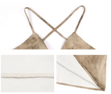A-line halter neck suspender V-neck backless dress HZ1024