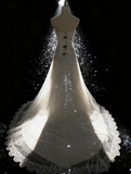Halter Neck Sheath Long Wedding Dresses Sleeveless Bridal Gowns Tulle Lace Bridal Dresses HZ1024