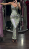 One-Shoulder Sheath Grey Long Prom Dresses Sleeveless Formal Dresses Grey Evening Dresses HZ1024