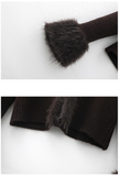 Girl Style Coffee Cat Ear Hooded Knitted Cardigan HZ1024