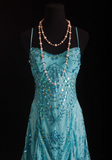 Spaghetti Strap Sheath Blue Short Birthday Dresses Lace Beading Blue Formal Dresses HZ1024