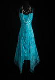 Spaghetti Strap Sheath Blue Short Birthday Dresses Lace Beading Blue Formal Dresses HZ1024