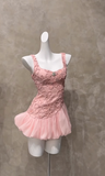 Strap Homecoming Dresses Ball Gown Pink Short Prom Dresses Applique Pink Birthday Dresses HZ1024